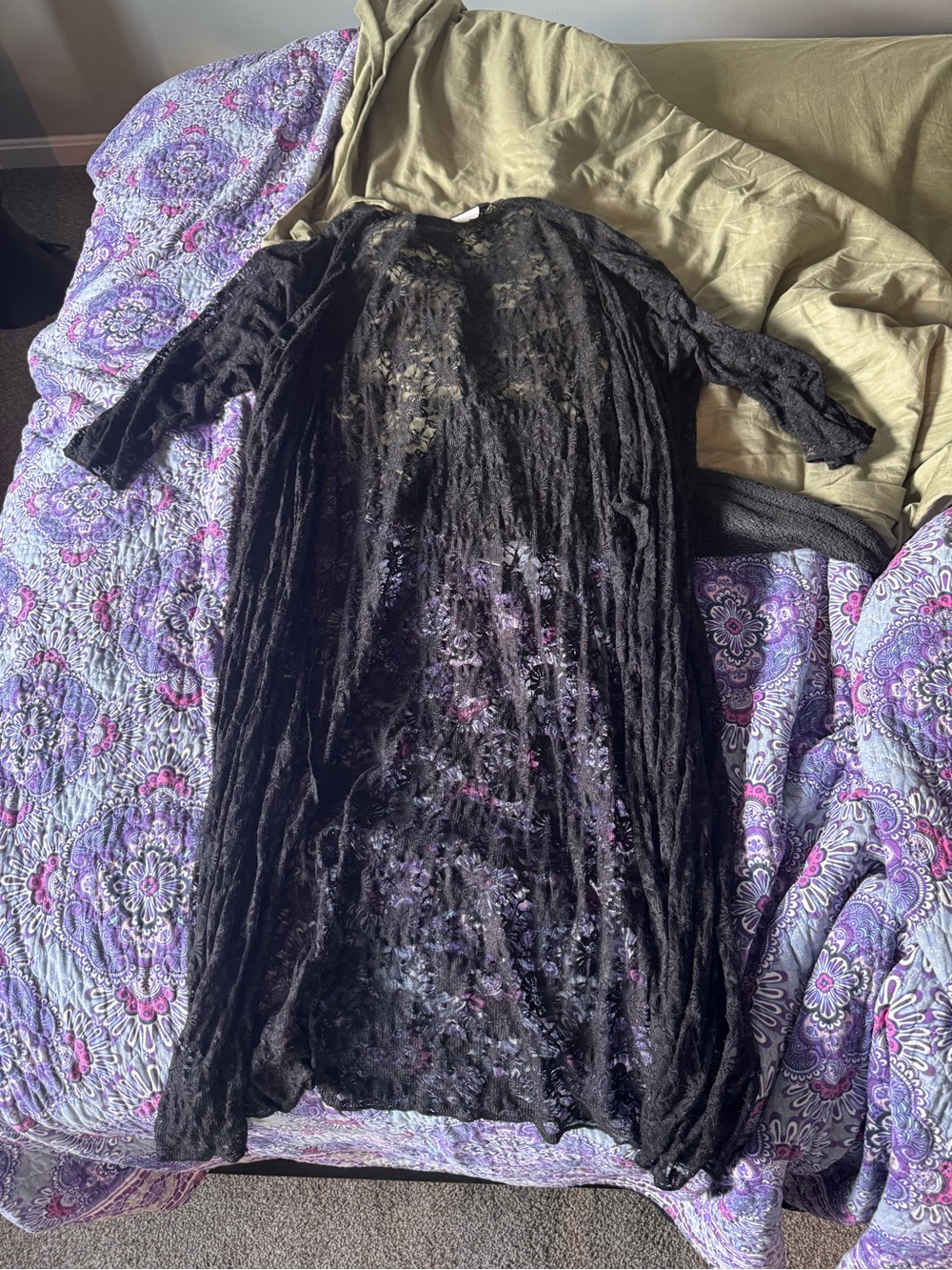 Women's long lace cardigan